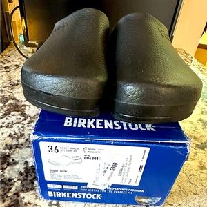 NEW Birkenstock Professional Super Birki black clogs shoes US size 5 size 36